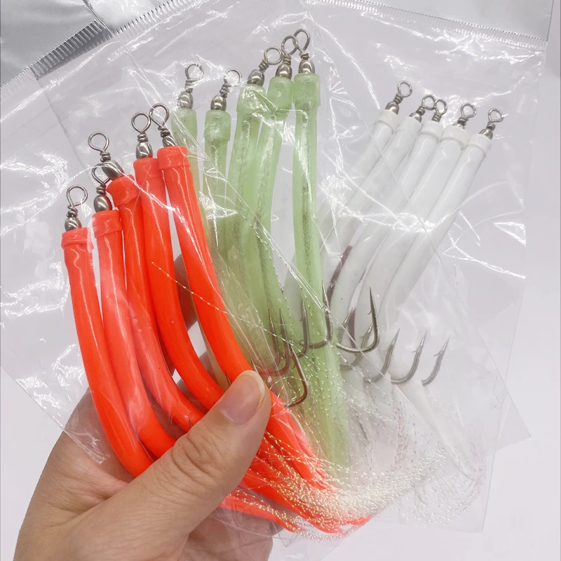 Fishing Hook Offset - ชุดตกปลาซาบิกิ 1/5 ชิ้น พร้อมตะขอเบ็ดแบบออฟเซ็ต ตะขอแบบหนาม ตะขอแบบหมึก