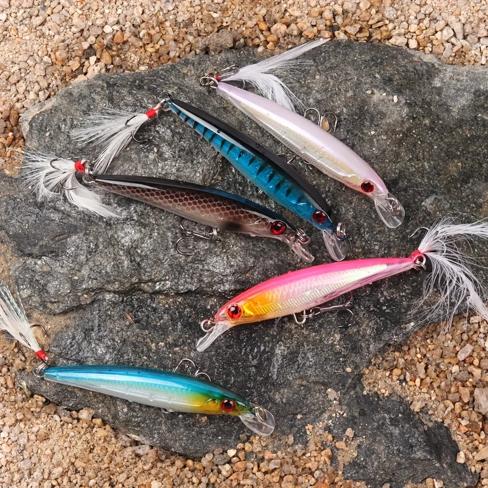 Fishing Hook Box - เหยื่อตกปลาเลเซอร์ 3 มิติ รูปทรงปลาไบโอนิค 5 ชิ้น/กล่อง