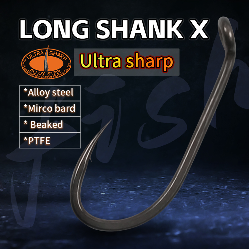 Fishing Hook Barbless - 10pcs ปลาคาร์พตะขอตกปลายาว Micro Barbed ขนาด 2/4/6/8