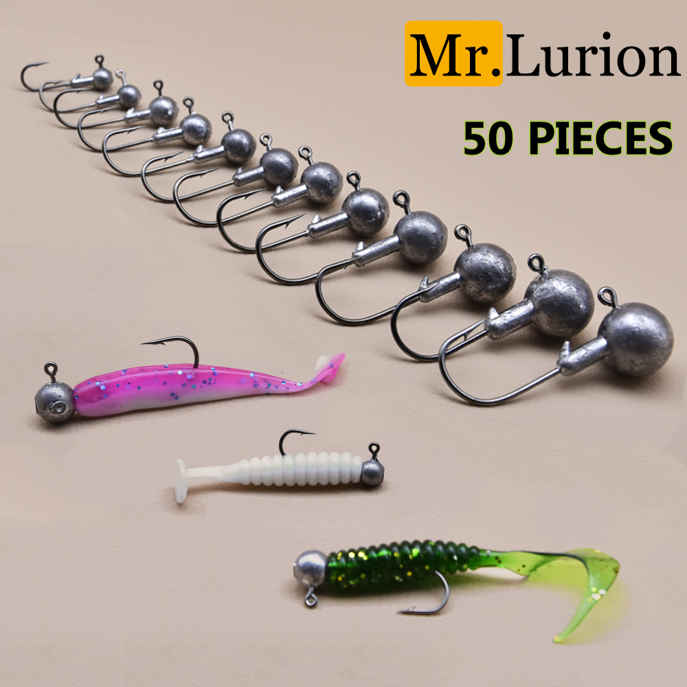 Fishing Hook Weedless - MrLurion ชุดเบ็ดตกปลาแบบจิ๊กเฮด 50 ชิ้น ขนาด 1