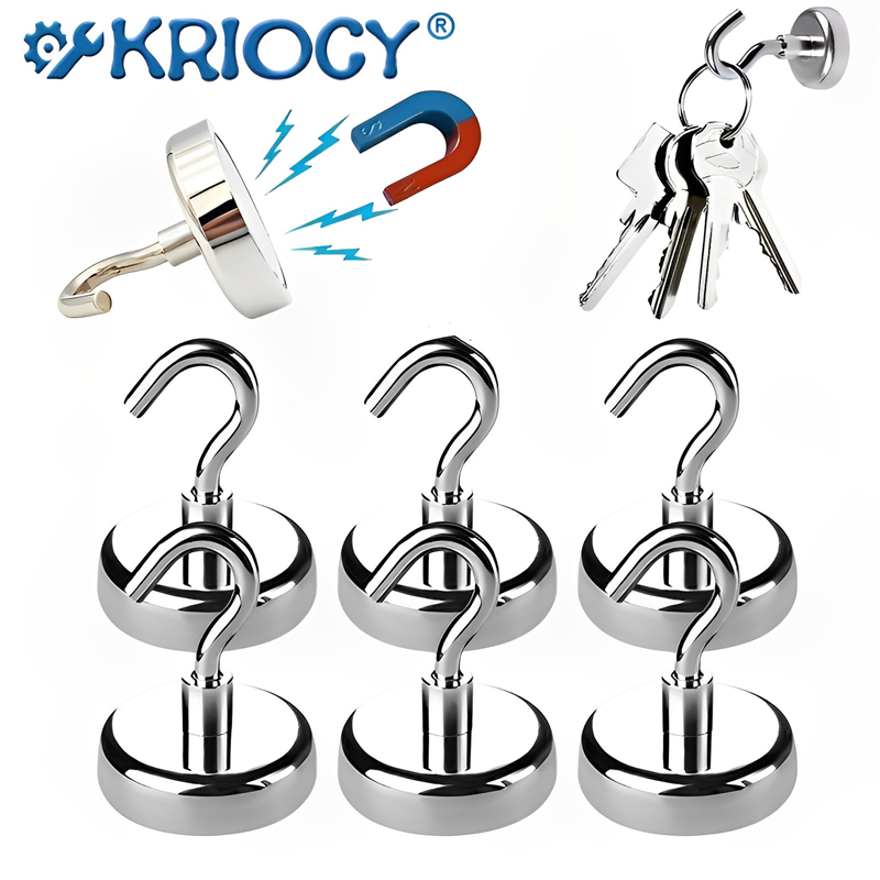 Fishing Hook Stainless Steel - ตะขอแม่เหล็กนีโอดิเมียมทรงกลมแข็งแรงทนทานอุปกรณ์ตกปลาทะเลแม่เหล็กช่วยยึดหม้อพร้อมตะขอวงแหวน