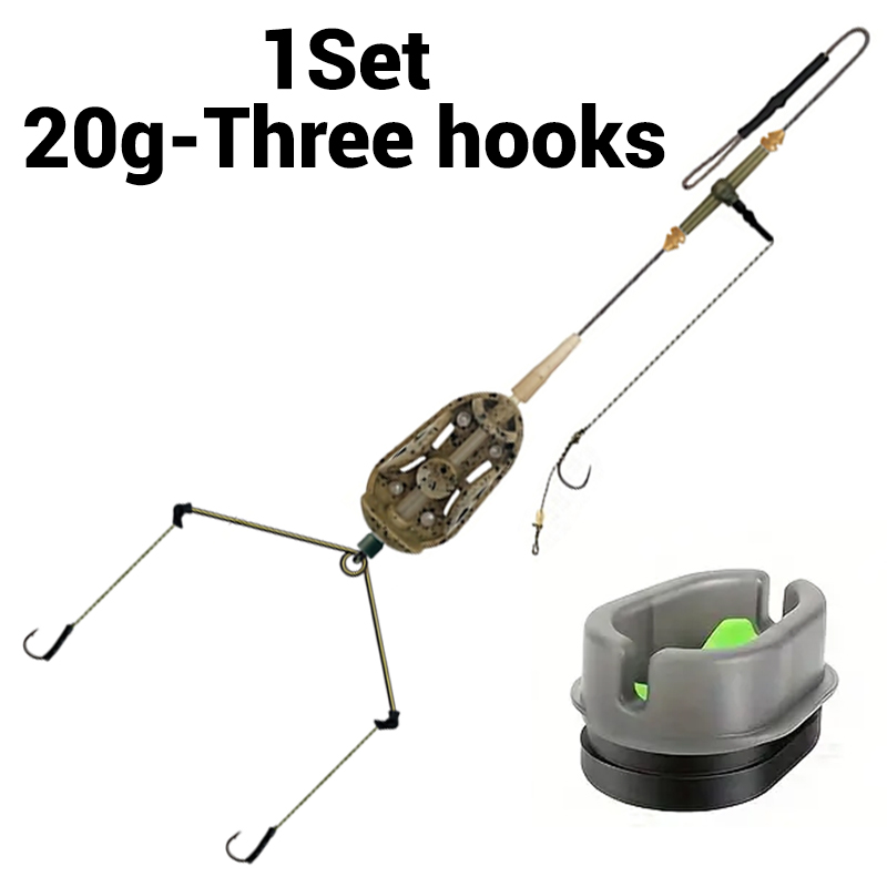 Fishing Hook Assortment - แท่นขุดเจาะผมปลาคาร์พแบบผูกไว้ล่วงหน้า 3 ตะขอพร้อม Leadcore | วิธีป้อนพร้อม