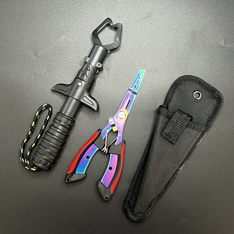Fishing Hook Remover - ชุดคีมจับปลาและที่หนีบปากปลา พร้อมคีมถอดเบ็ดและคีมตัดห่วงสำหรับตกปลาบนน้ำแข็ง