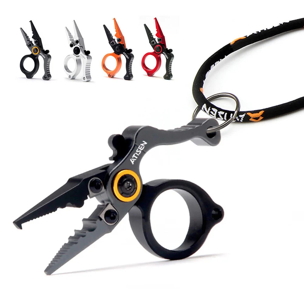 Fishing Hook Size - คีมตกปลาขนาดเล็ก อุปกรณ์ตกปลาสำหรับกิจกรรมกลางแจ้ง ตัวเครื่องทำจากอลูมิเนียมอัลลอยด์ ใบมีดทำจากทังสเตนสตีล ใช้สำหรับถอดเบ็ดและตัดสาย