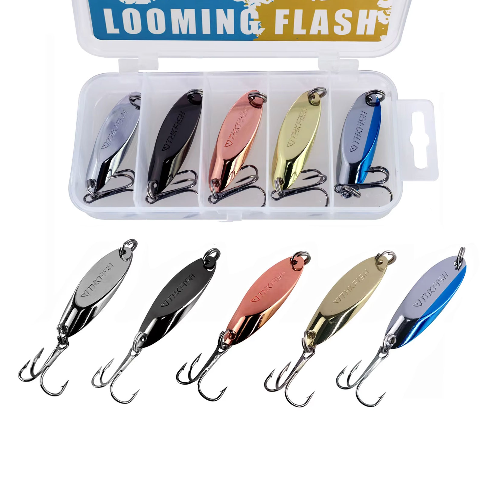 Fishing Hook Treble - 5pcs ช้อนโลหะ Spinner Lures 3.5g 5.5g