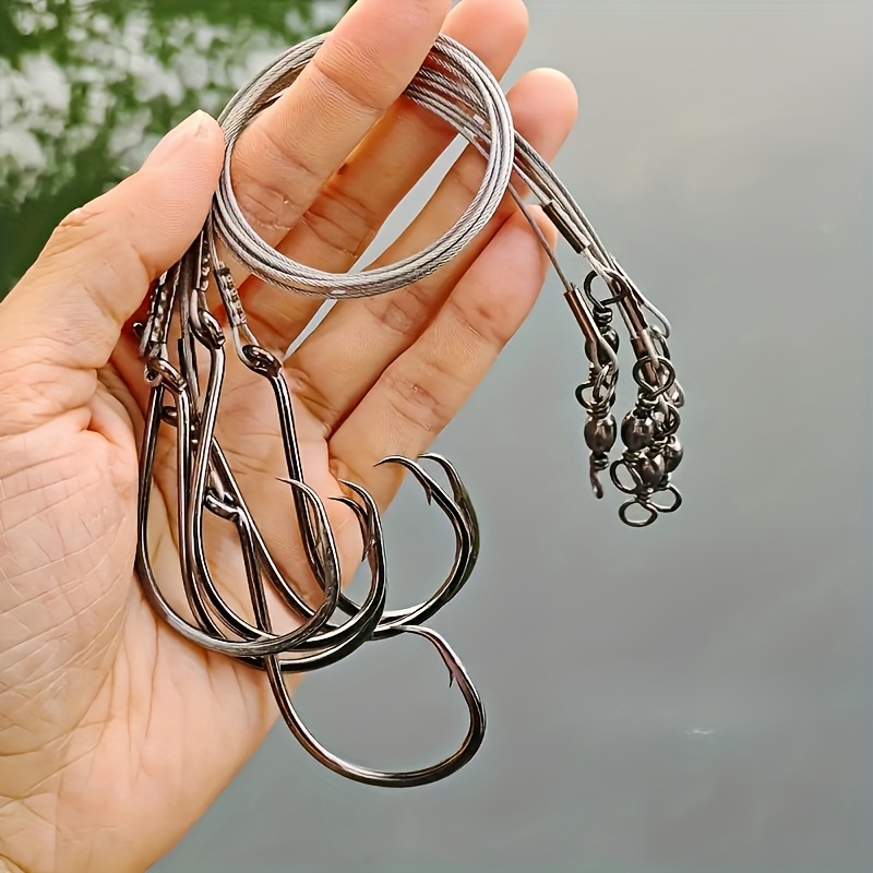 Fishing Hook Circle - ชุดเบ็ดตกปลาแบบวงกลม 25 ชิ้น พร้อมสายลวดเหล็กสำหรับตกปลาทะเล ปลาบาส ปลาดุก