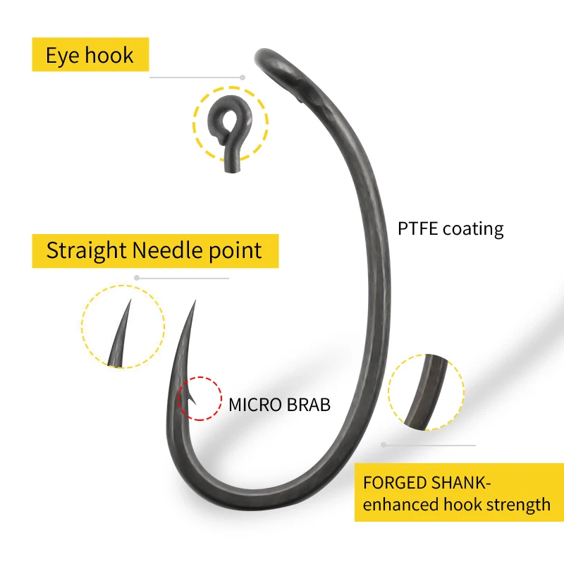 10pcs ปลาคาร์พตะขอตกปลาโค้งยาว - Fishing Hook Barbless บทวิจารณ์และราคา