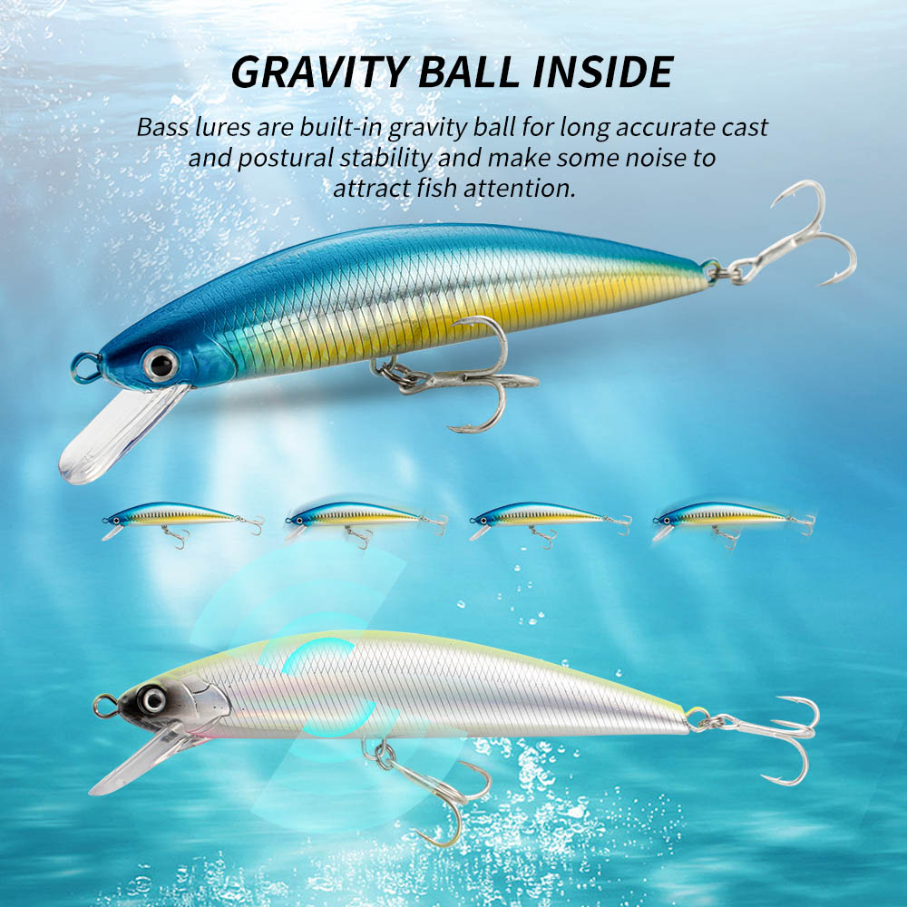 เหยื่อตกปลา Sinking Minnow 13  - Fishing Hook Treble บทวิจารณ์และราคา