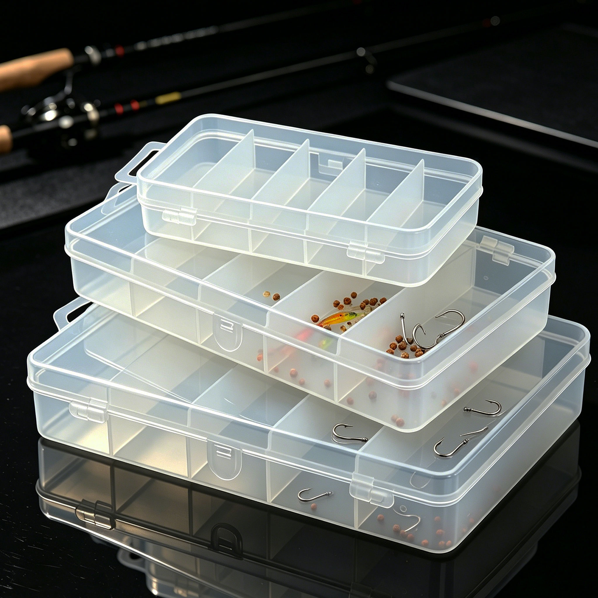 1/3 ชิ้น 3 ขนาดของเหยื่อตกปลาพ - Fishing Hook Box บทวิจารณ์และราคา