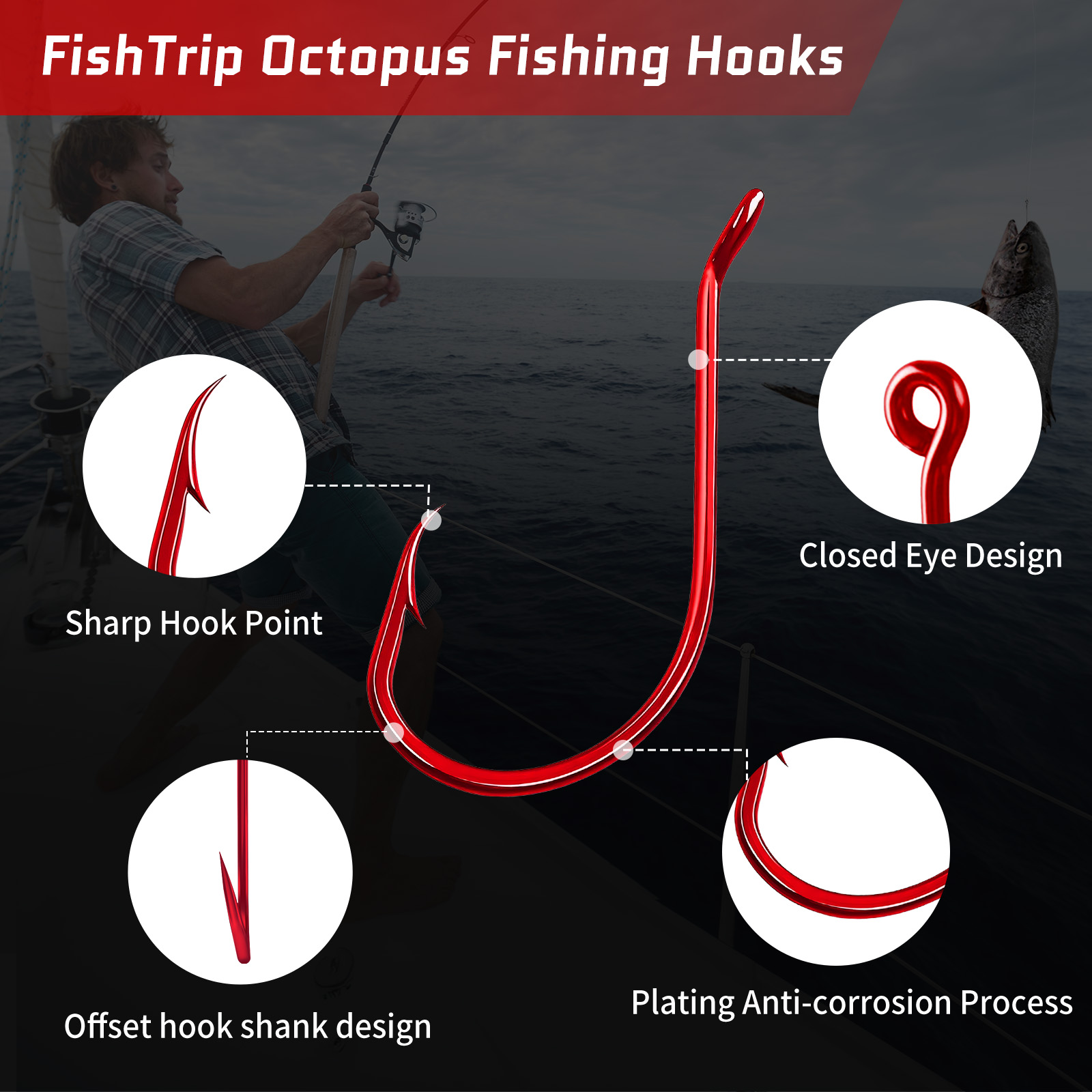 9 กม. 100 ชิ้นตะขอปลาหมึกยักษ์ - Fishing Hook Circle บทวิจารณ์และราคา