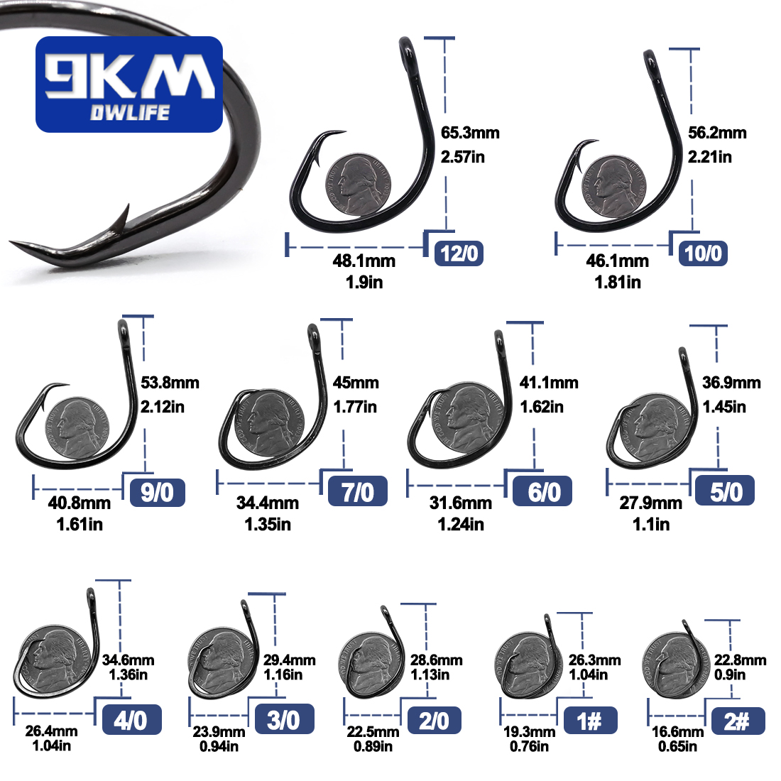 9KM ตะขอวงกลม 25 ~ 50 ชิ้นตะขอ - Fishing Hook Circle บทวิจารณ์และราคา