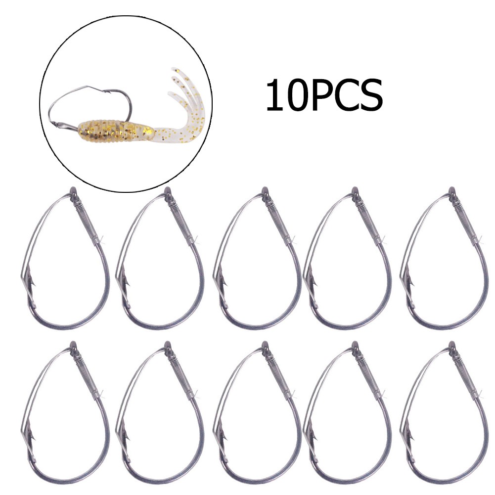 ตะขอเบ็ดตกปลาเหล็กคาร์บอนสูง10 - Fishing Hook Weedless บทวิจารณ์และราคา
