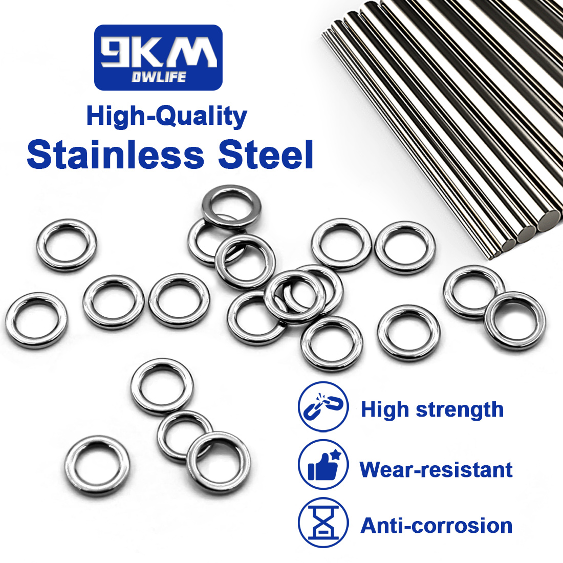 วงแหวนตกปลาแบบแข็ง 9KM จำนวน 5 - Fishing Hook Stainless Steel บทวิจารณ์และราคา