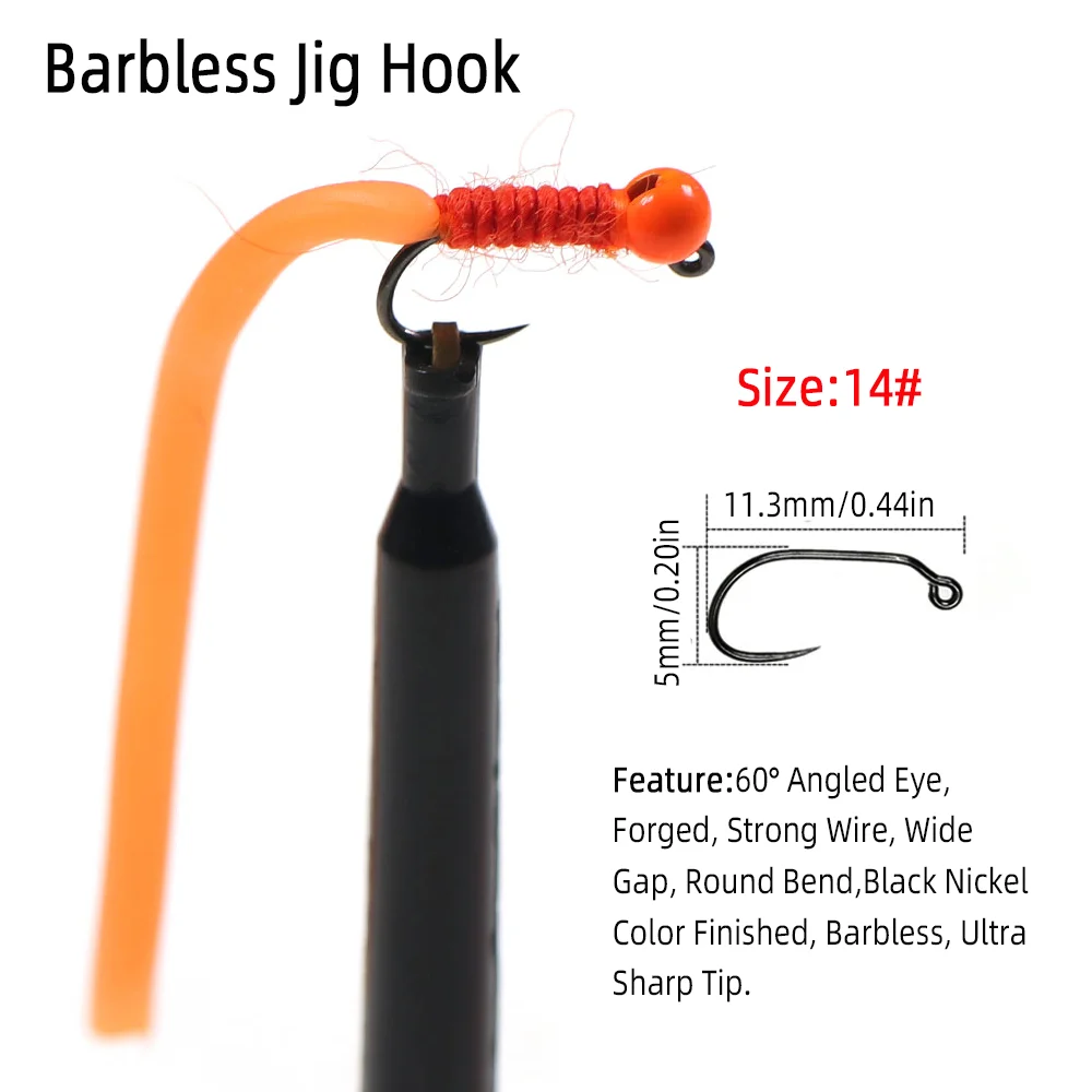 4 ชิ้น # เหยื่อตกปลาแบบหนอนยาง - Fishing Hook Barbless บทวิจารณ์และราคา