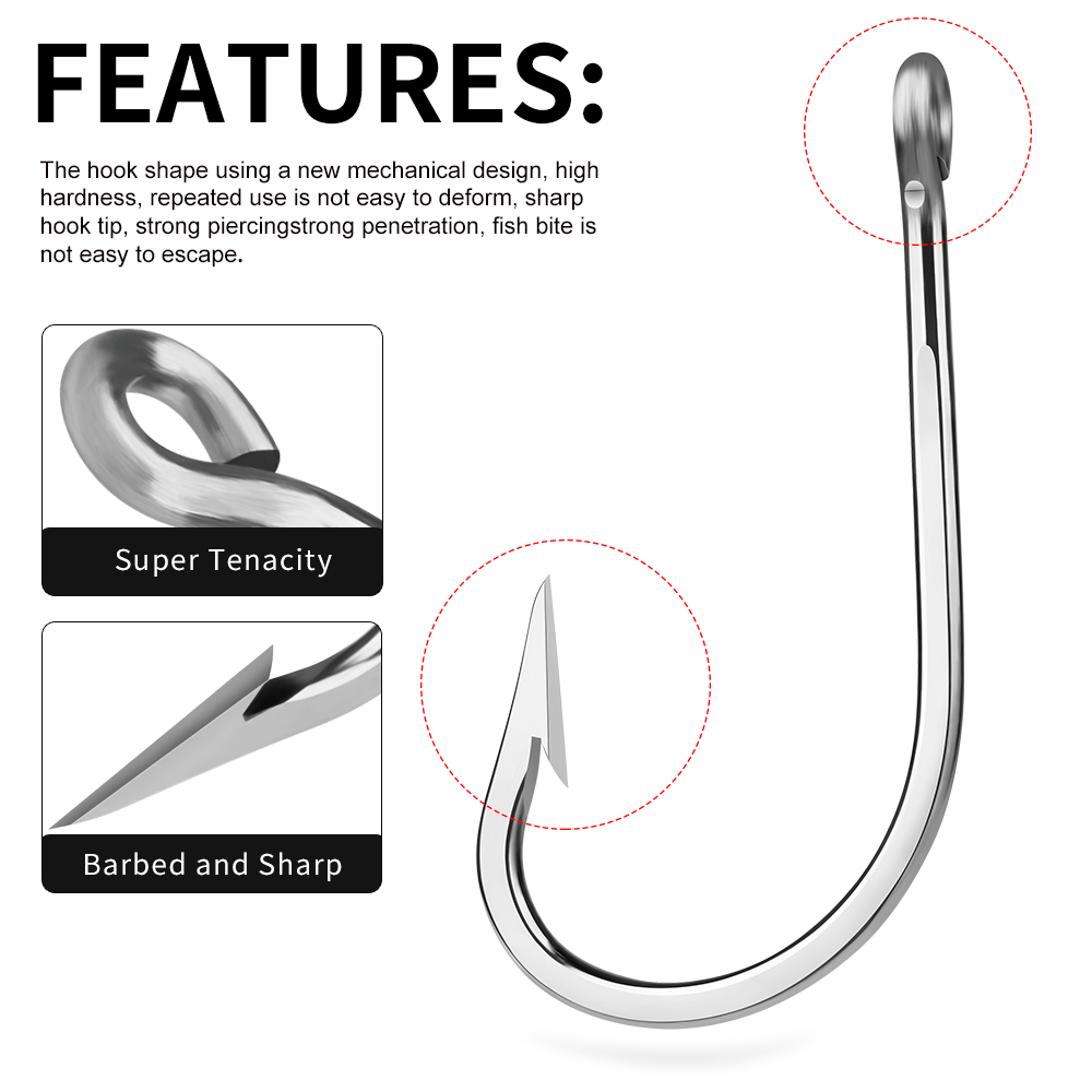 PROBEROS 5 ชิ้นตะขอสแตนเลสตะขอ - Fishing Hook Circle บทวิจารณ์และราคา