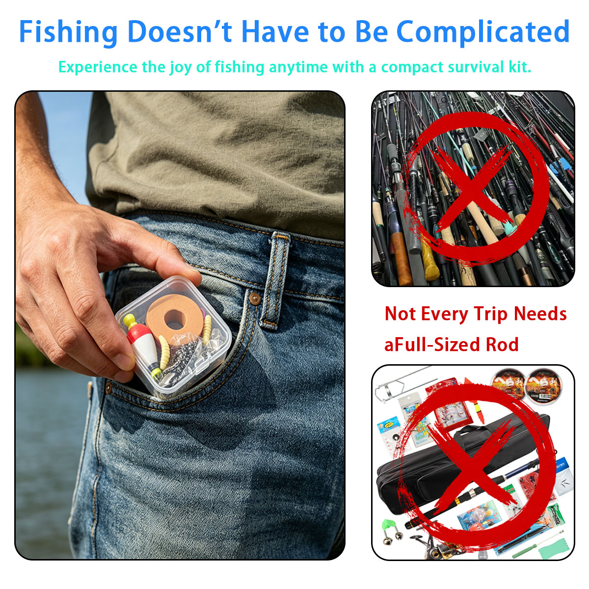 ชุดอุปกรณ์ตกปลาฉุกเฉินแบบพกพา， - Fishing Hook Box บทวิจารณ์และราคา
