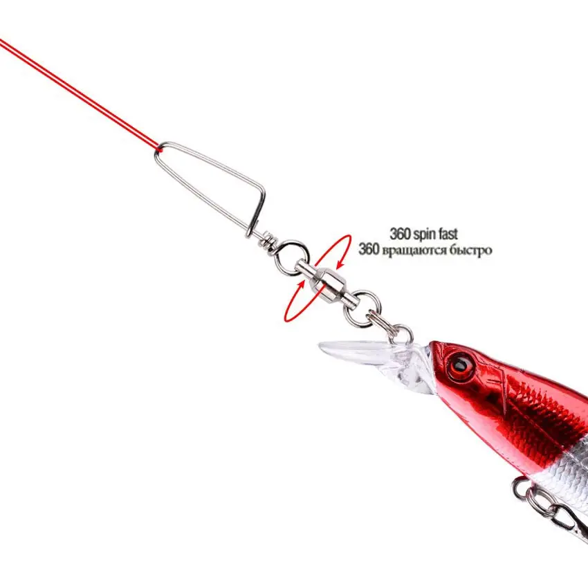 50 ชิ้นลูกปืนตกปลาหมุนพร้อม Co - Fishing Hook Box บทวิจารณ์และราคา