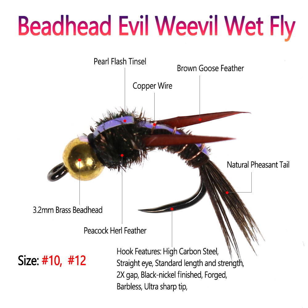Bimoo 8pcs ทองเหลือง Beadhead  - Fishing Hook Barbless บทวิจารณ์และราคา