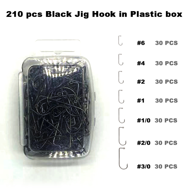 Adygil DIY ตกปลา210 Pcs สีดำเบ - Fishing Hook Jig บทวิจารณ์และราคา