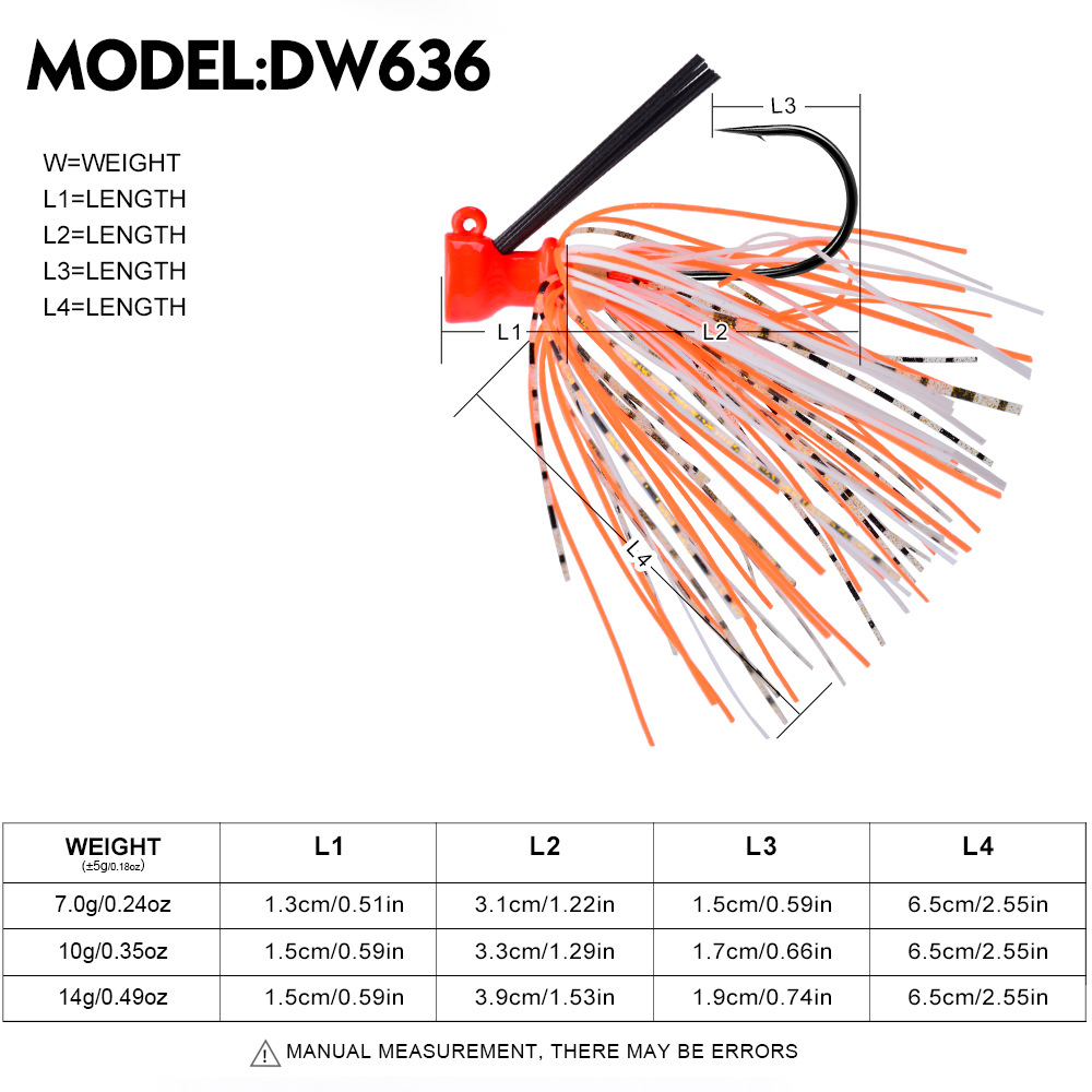 เหยื่อตกปลาแบบจิ๊ก 7G 10G 14G  - Fishing Hook Weedless บทวิจารณ์และราคา
