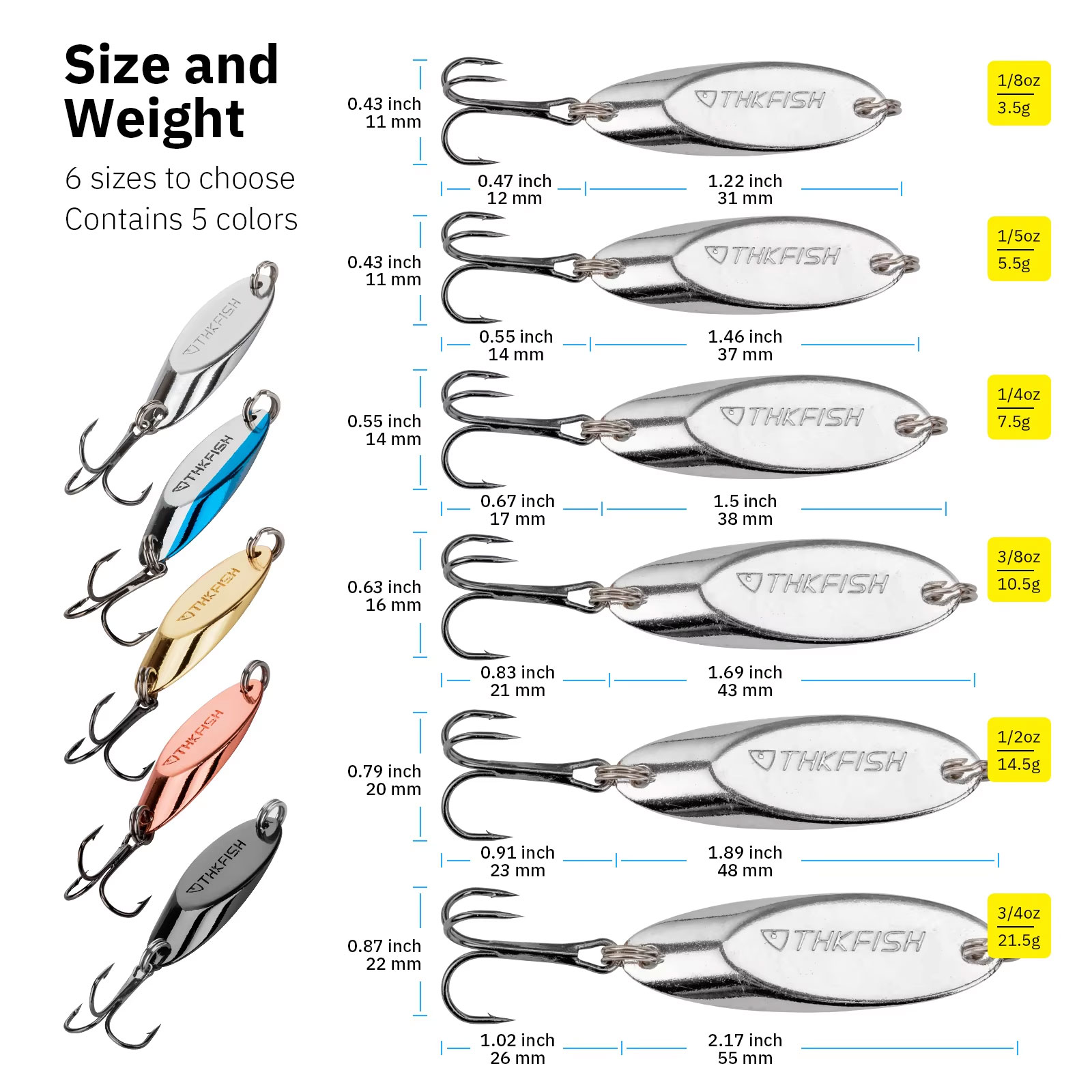 5pcs ช้อนโลหะ Spinner Lures 3. - Fishing Hook Treble บทวิจารณ์และราคา